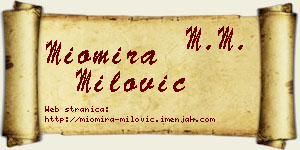 Miomira Milović vizit kartica